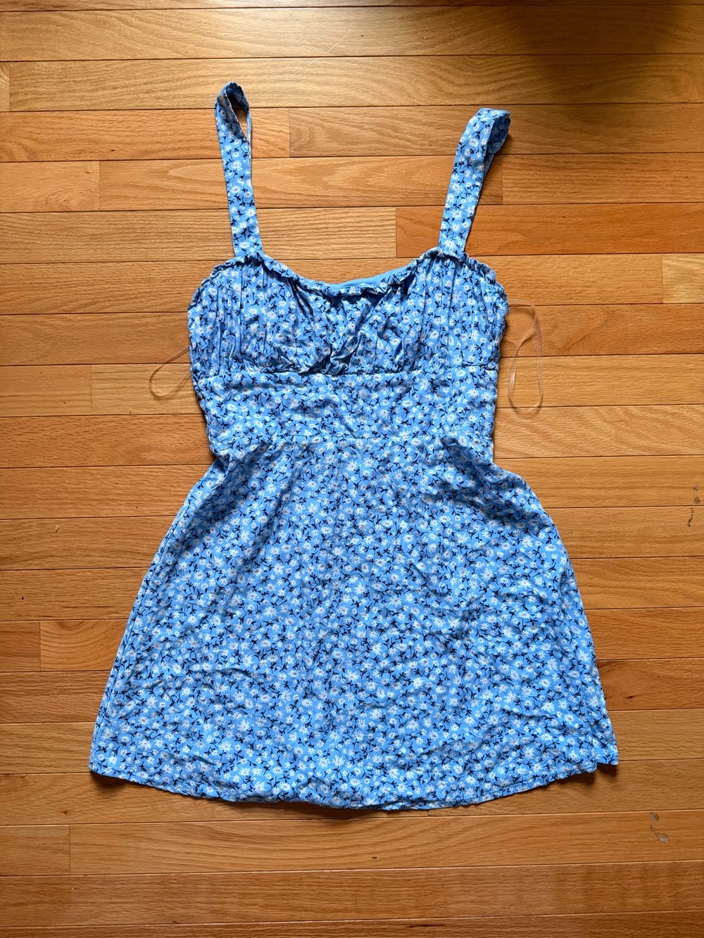 Rowa blue mini dress with white floral print size M #floral #mini #summer #vacay